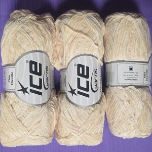 Ice Yarns Cream Thin Chenille Yarn